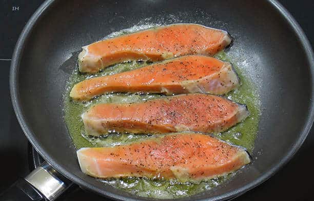 grilling salmon for chanchanyaki