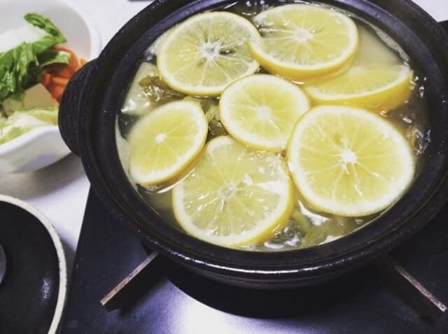 Lemon nabe with side dishes