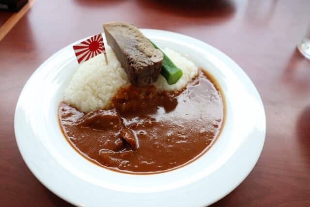 Kure kaiji curry with naval flag on top