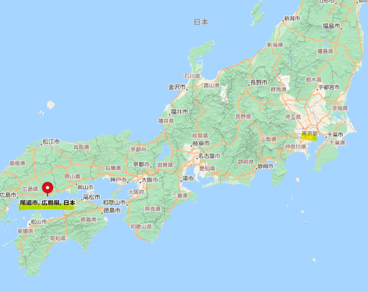 tokyo to onomichi map