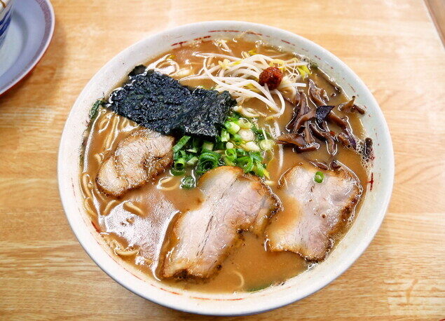 ramen in miyazaki with nori seaweed on top