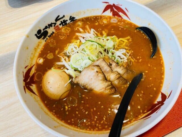 close up of Kaga miso ramen